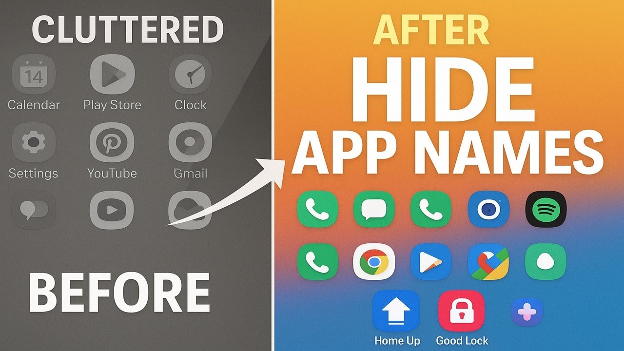How to hide app names on Android